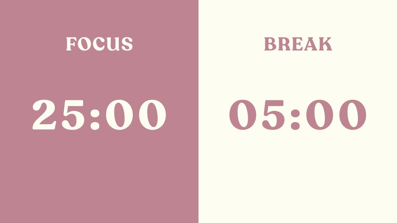 25/5 Pomodoro Timer – 2 Hours Study | No Music | Deep Focus | Study with me