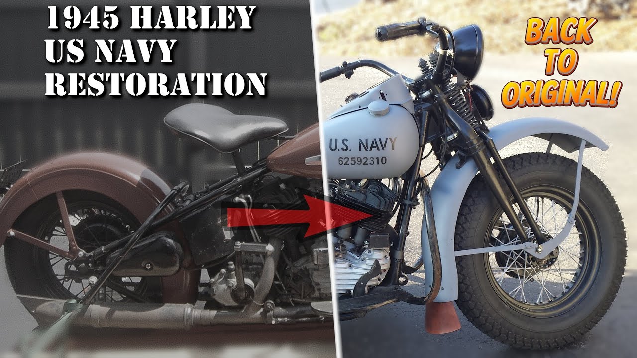 VERY RARE WWII Harley is restored back to original! #viralvideo #WW2 #ww2 #usnavy #restoration