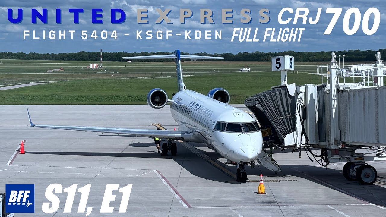 [HD] United Express CRJ-700 | N786SK | UA5404 | Springfield to Denver Full Flight | BFF S11, E1