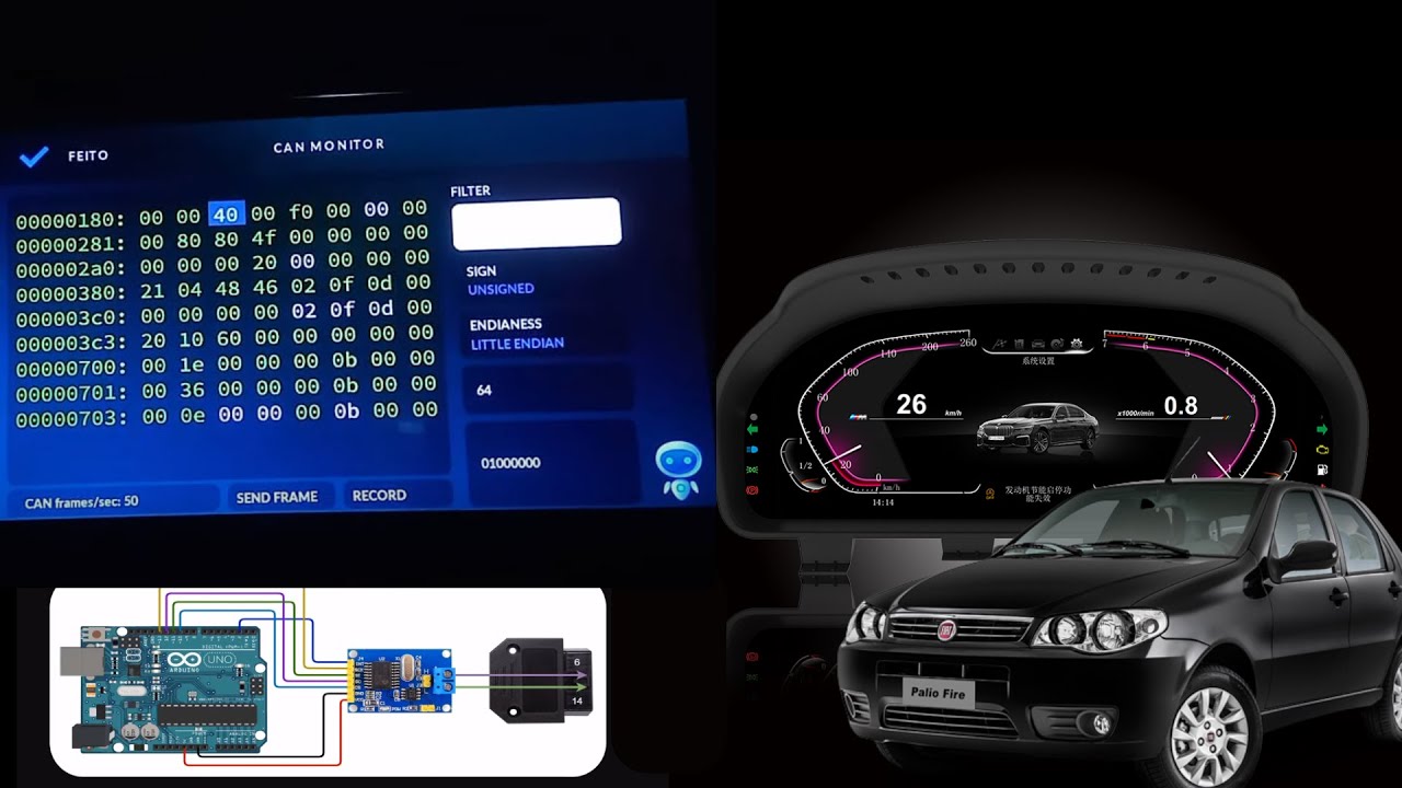 Painel Digital Palio RealDash /fazendo  Xml mapeando as IDS /rpm /velocidade / com ajuda do alfaobd