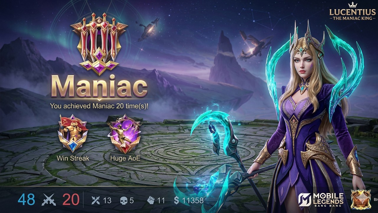 🔥 VEXANA MANIAC 20 KILL! LUCENT BEACON DOMINASI GAME | MOBILE LEGENDS 🔥