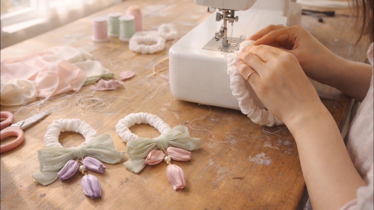 Adorable Tulip Bow Scrunchie Tutorial | A New Cute Design for Ponytails