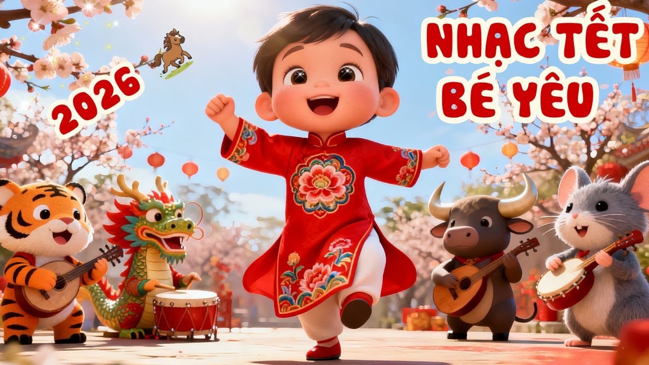 Liên Khúc Nhạc Tết Thiếu Nhi 2026 Sôi Động 🧧 12 Con Giáp, Bé Chúc Tết | Bé 1–6 Tuổi