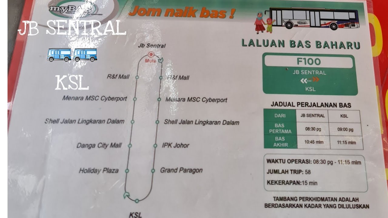 KSL CITY MALL HOW TO GO BY BUS FROM CIQ / JB  SENTRAL? JUST 10 MINUTE with RM1.50!!