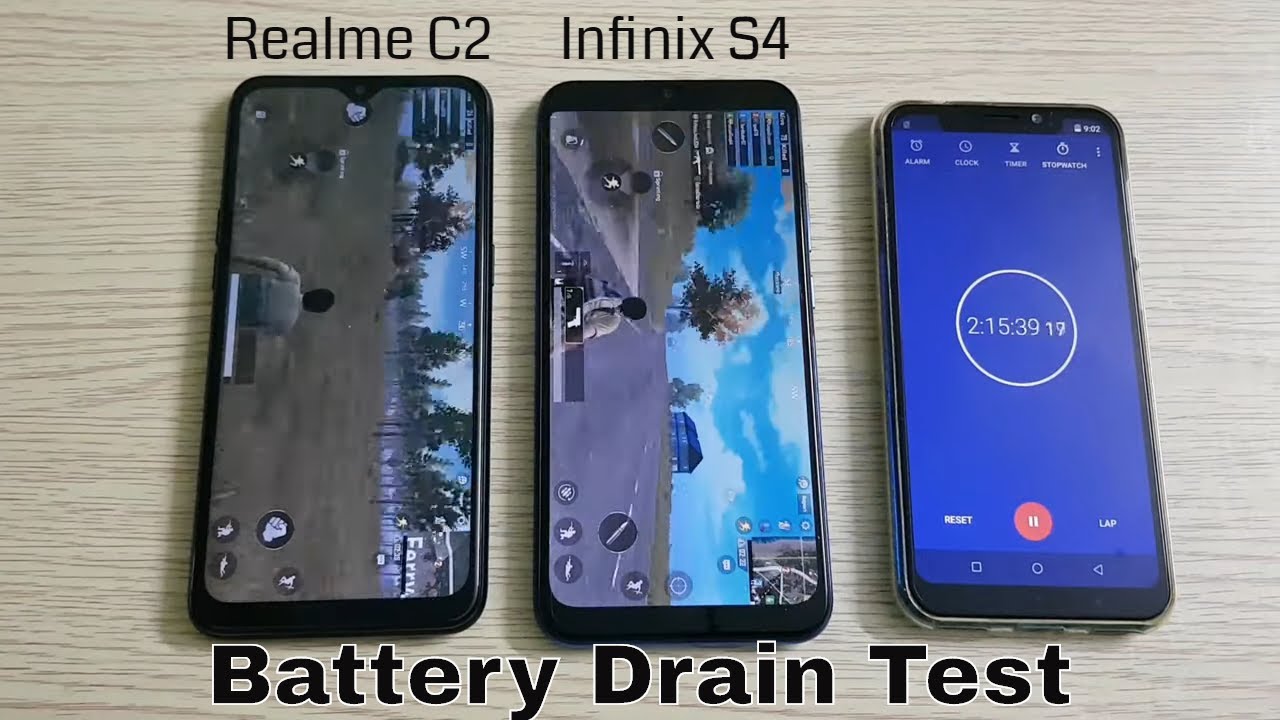 Realme C2 vs Infinix S4 Battery Drain Test