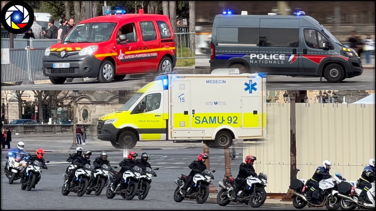 Services de Secours de Paris - Police Nationale, Pompiers et Smur en Urgence (compilation)