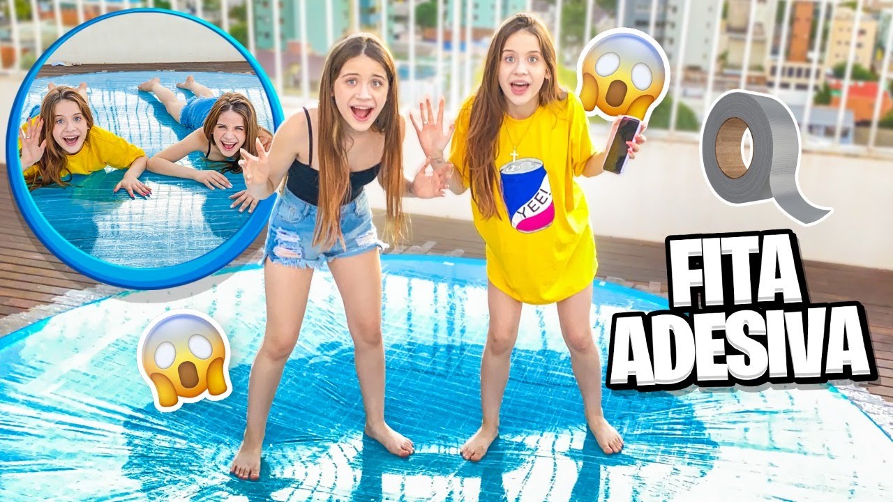 COBRIMOS A PISCINA COM FITA ADESIVA!! (Será que aguentou??)