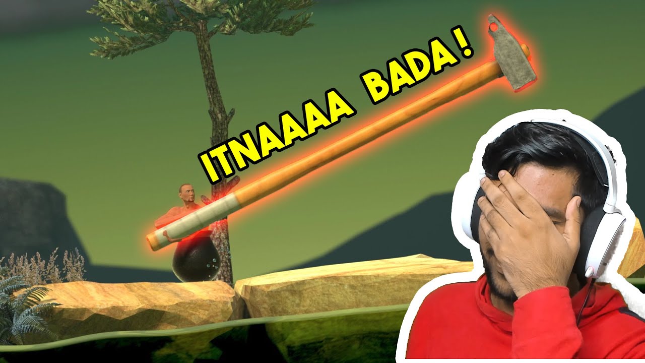 Itna bada hammer Getting Over It mai ! (Giant Hammer Mod)