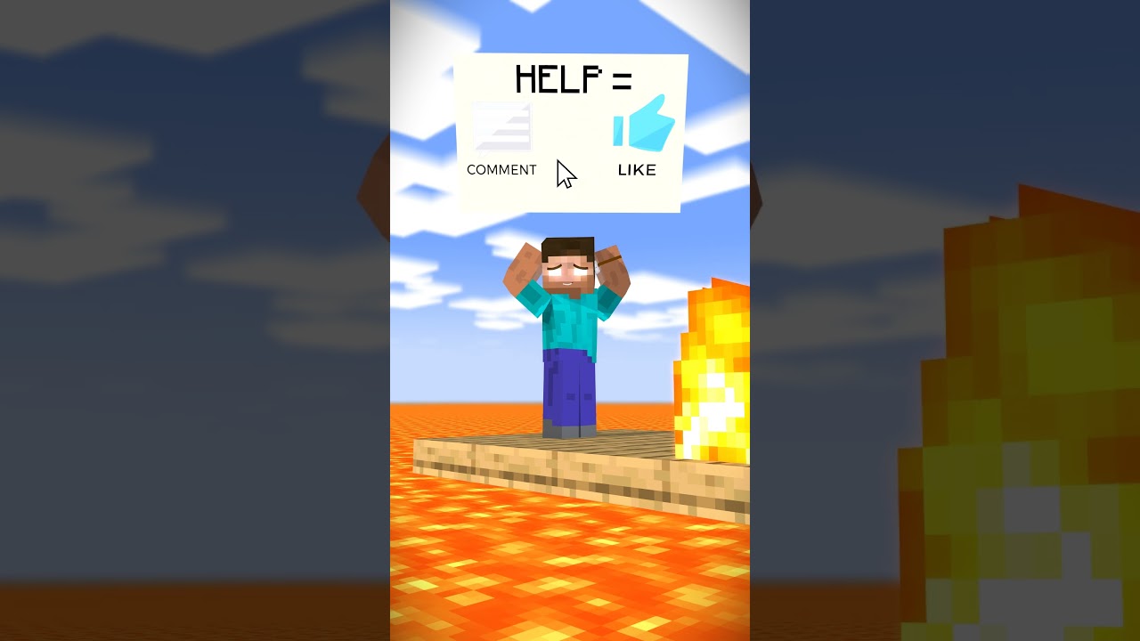 HELP Herobrine Survive LAVA Ocean (Minecraft Animation) #shorts #minecraft #herobrine #lava