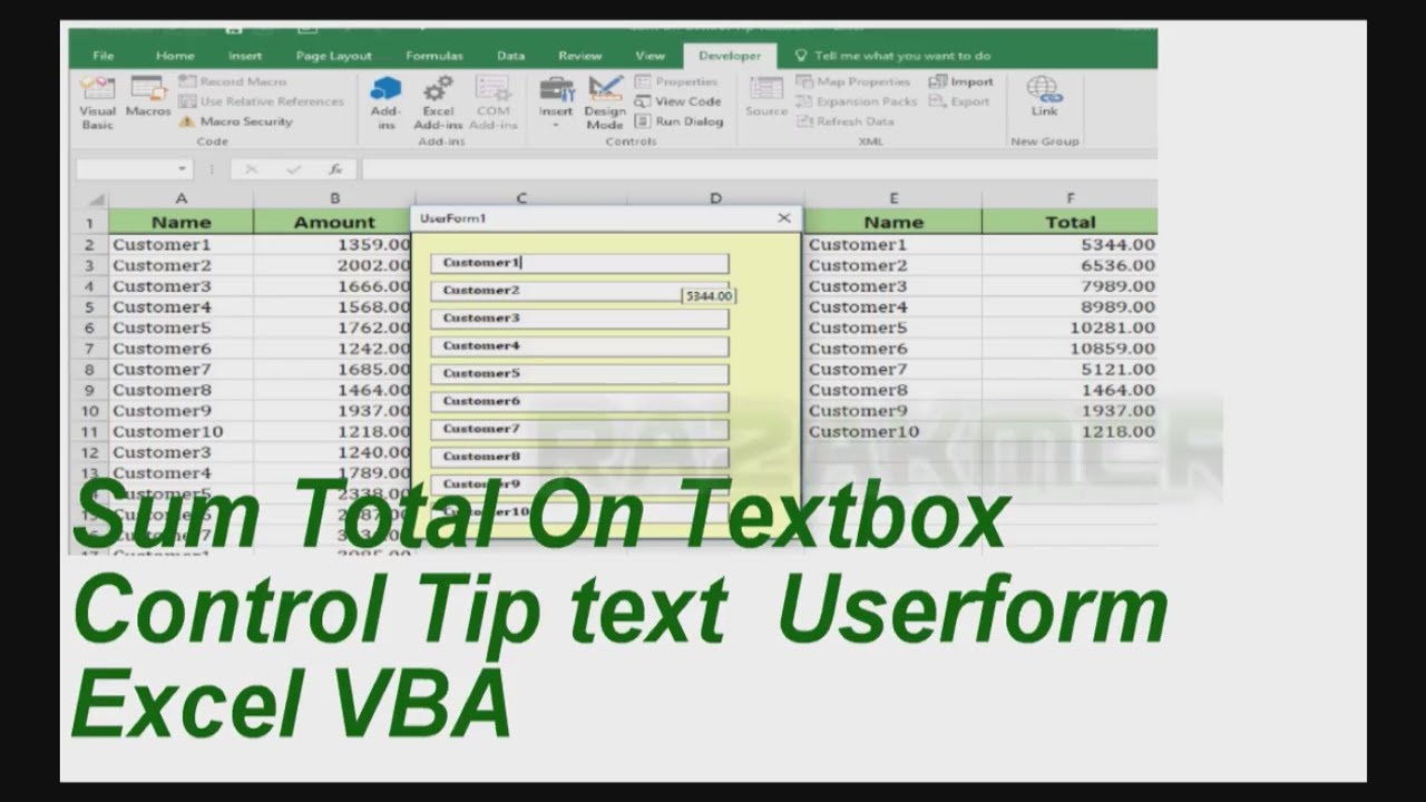 Textbox Sum Total On Controltiptext excel VBA