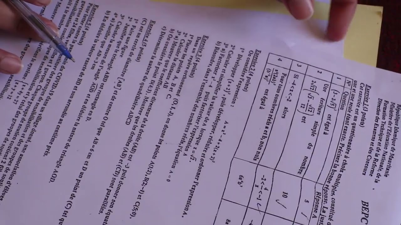 correction exercice 2 brevet2020