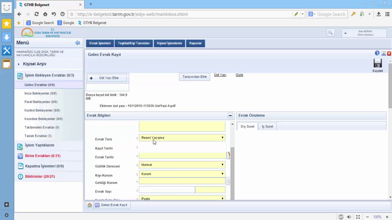 GTHB EBYS | Samsung AİO Yazıcı ile Sistem Uyumlu Evrak Kayıt Etme ve Tarama Yapma