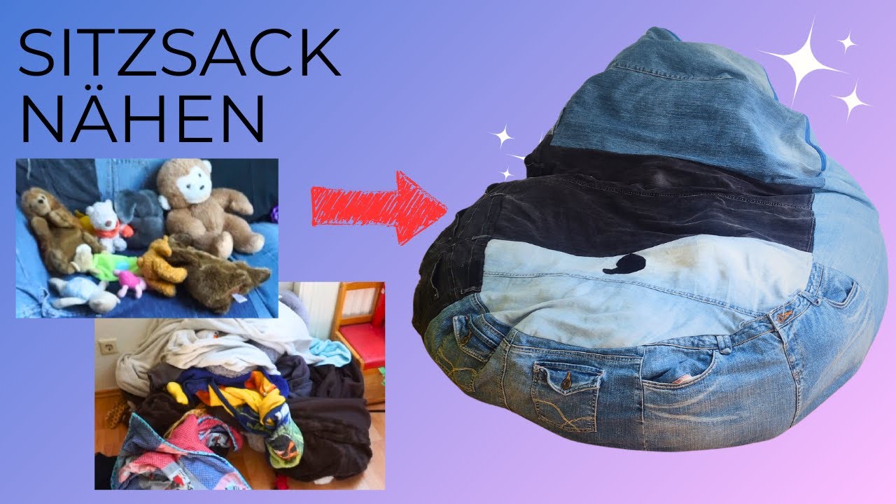 Sitzsack nähen - Jeans Upcycling