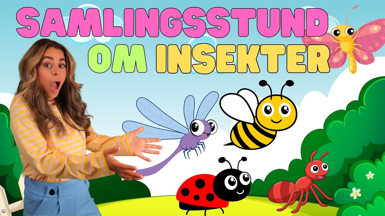 L&aelig;r gjennom lek i rolig samlingsstund om insekter. Norsk Barne - TV for sm&aring;barn.