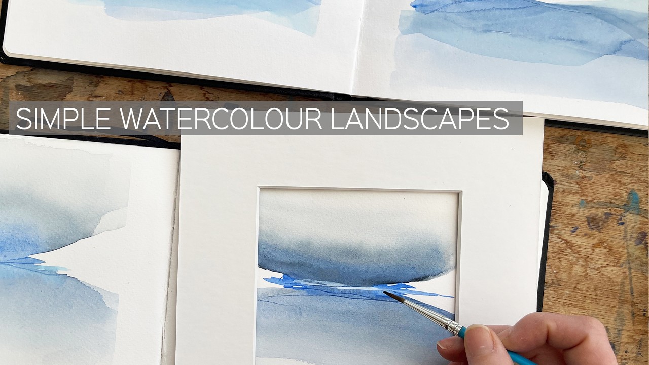 Watercolour Sketchbook Session and Comparison_Semi Abstract Blue Landscapes