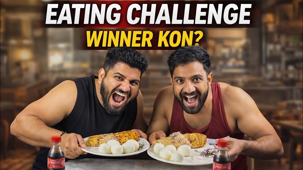 EATING CHALLENGE: एक  DOUBLE EGG CHICKEN ROLL और 5 EGGs खाओ और  CHALLENGE जीत जाओ 😂 #viral #youtube 
