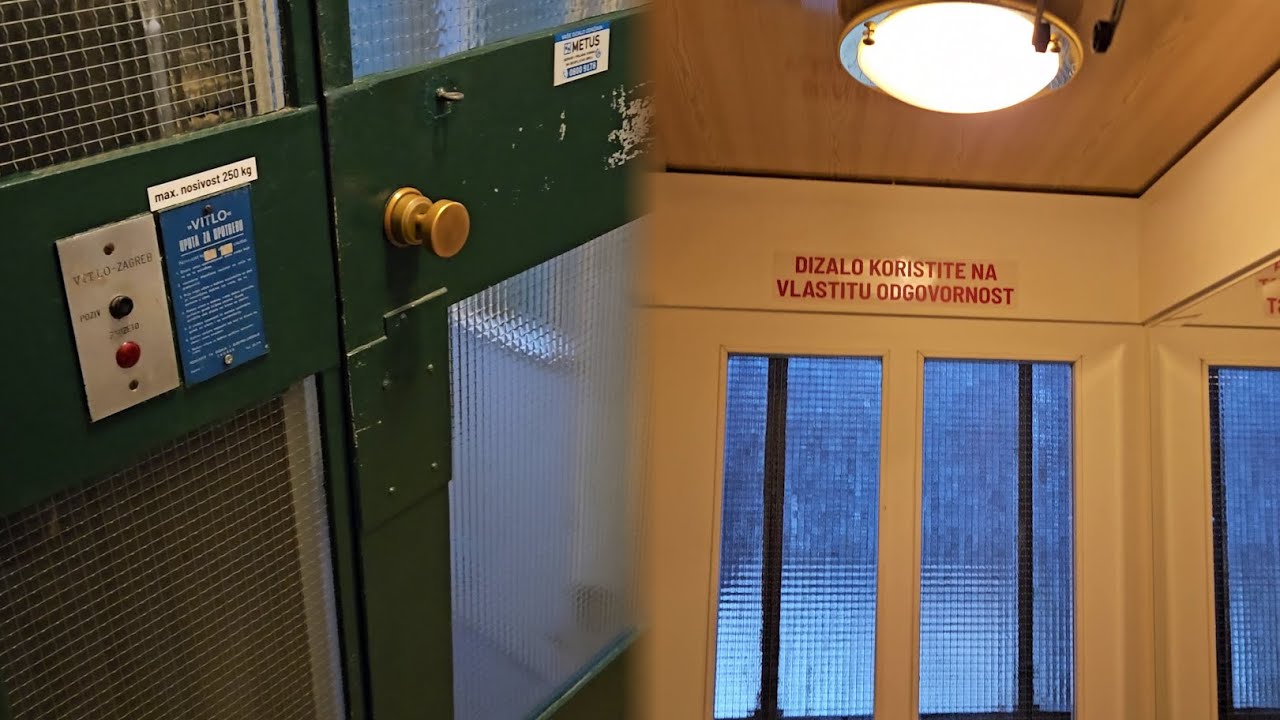 [Well preserved!] 1950s Vitlo Lift @ Ulica kralja Zvonimira, Zagreb, Croatia