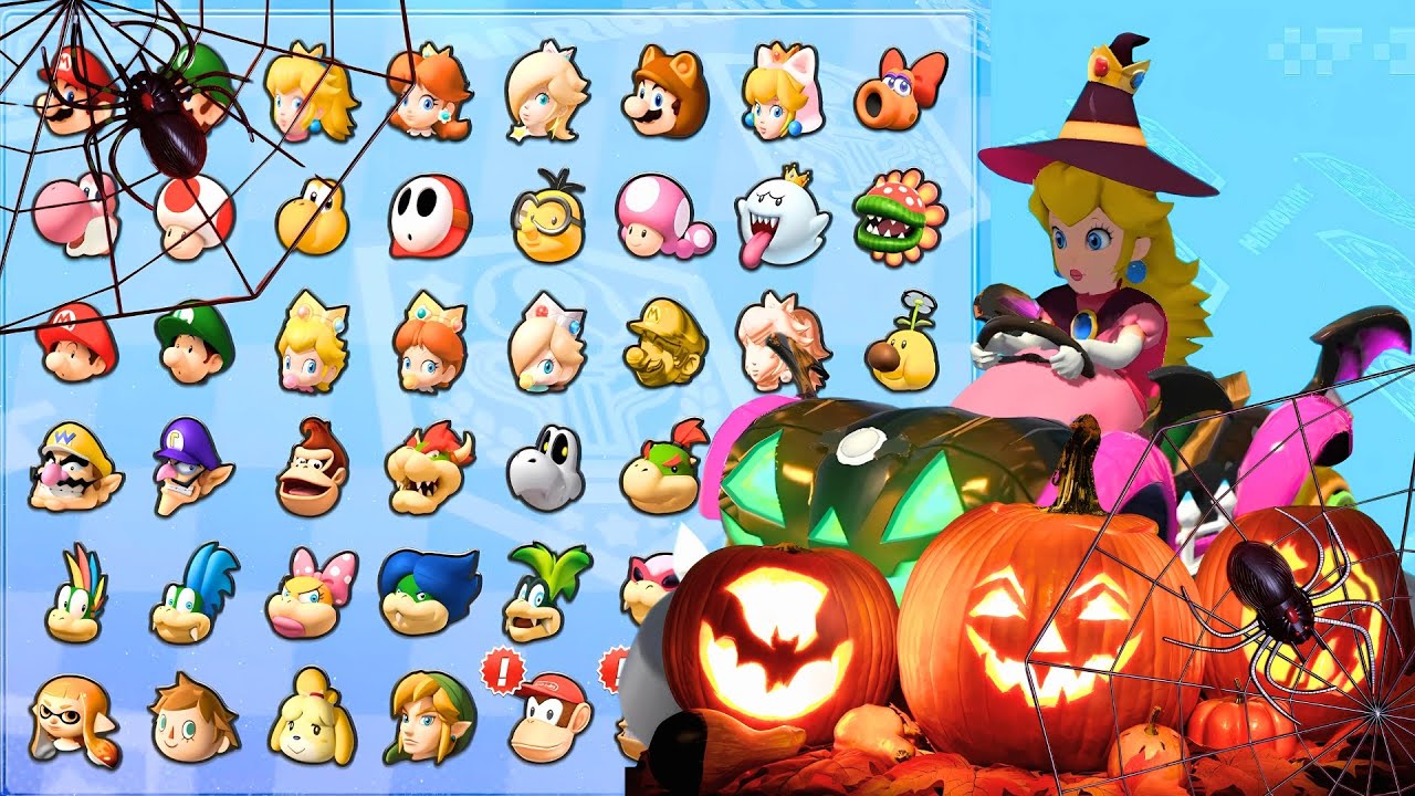 Mario Kart 8 Deluxe: Peach Halloween Races Through Pumpkin-Laden Tracks to Claim Victory!