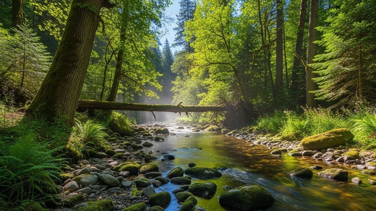 Tranquil River in Forest 🌲🌊 Relaxing Nature Ambience for Focus and Serenity #2674