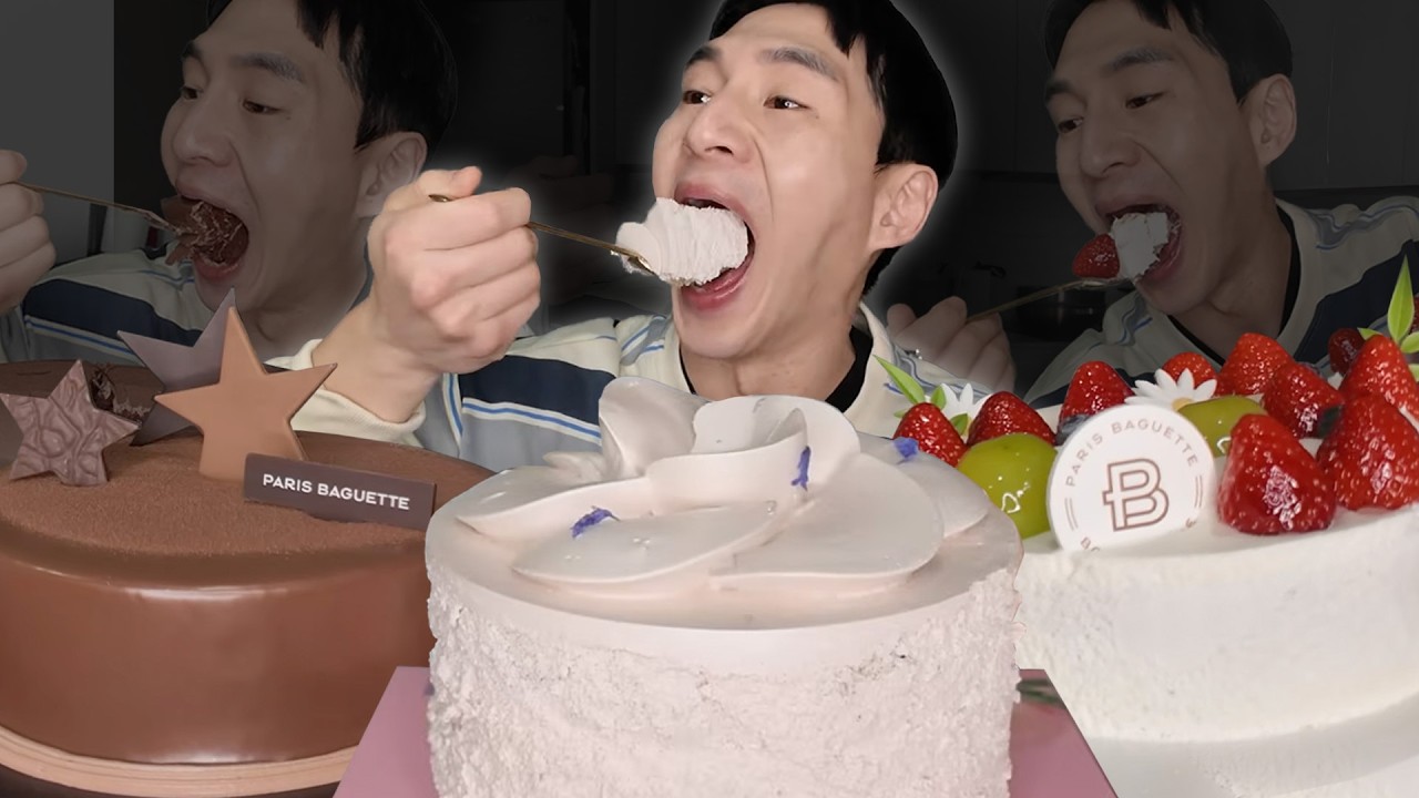 그냥 케이크 세 판 먹는 영상