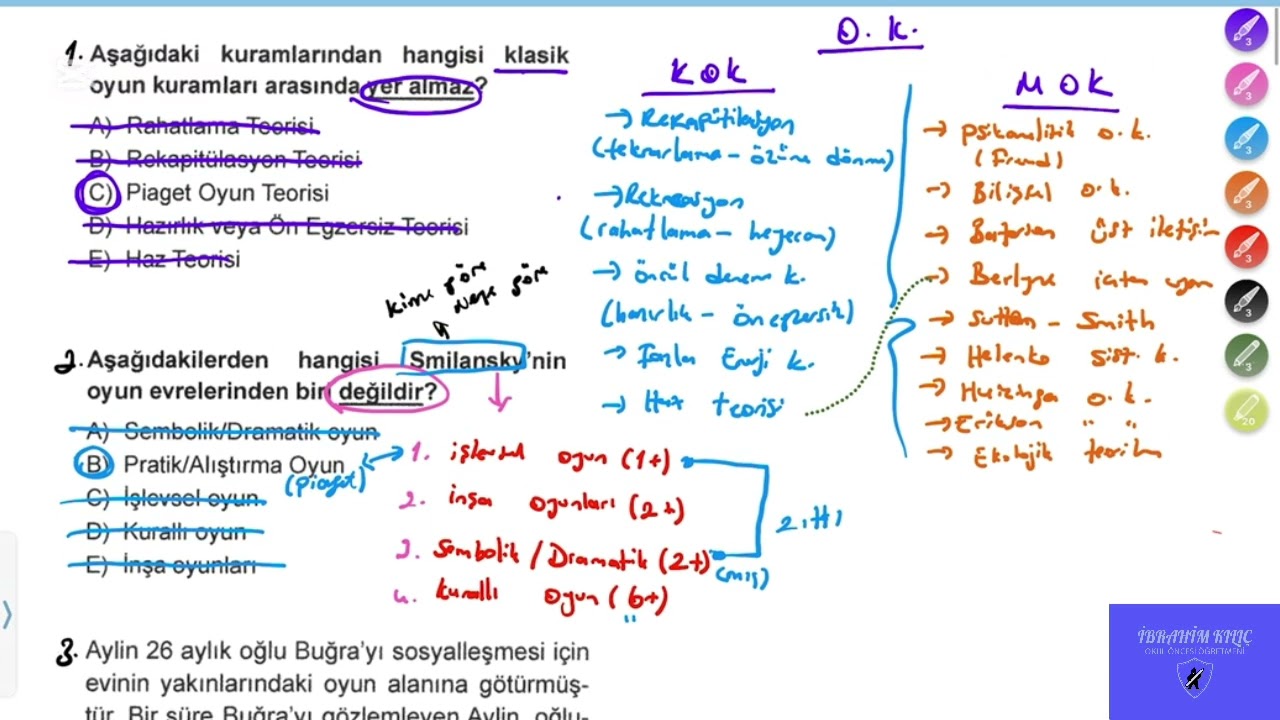 Erken Çocukluk Döneminde Oyun Dersi Soru Çözümü
