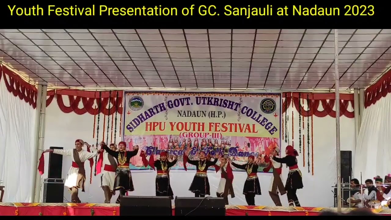 HPU.Youth festival Folk Dance Presented by GC. Sanjauli at HamirpurNadaun w.e.f.21Nov.to 23Nov.2023.