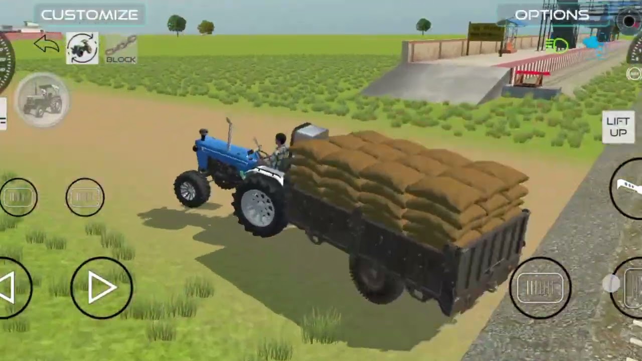 Jcb load tractor trolley uploading bori truck drive #tractor #jcb #truck #dumper 