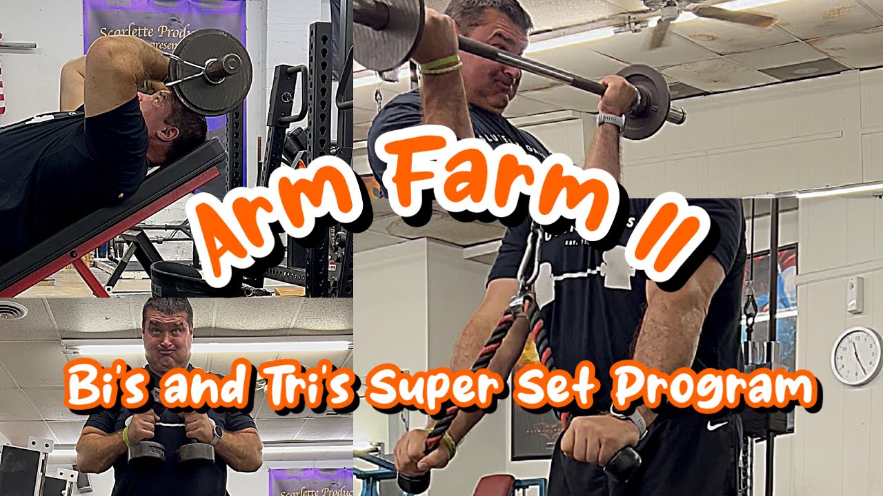 Big Biceps and Triceps  Arm Farm Work Out 2