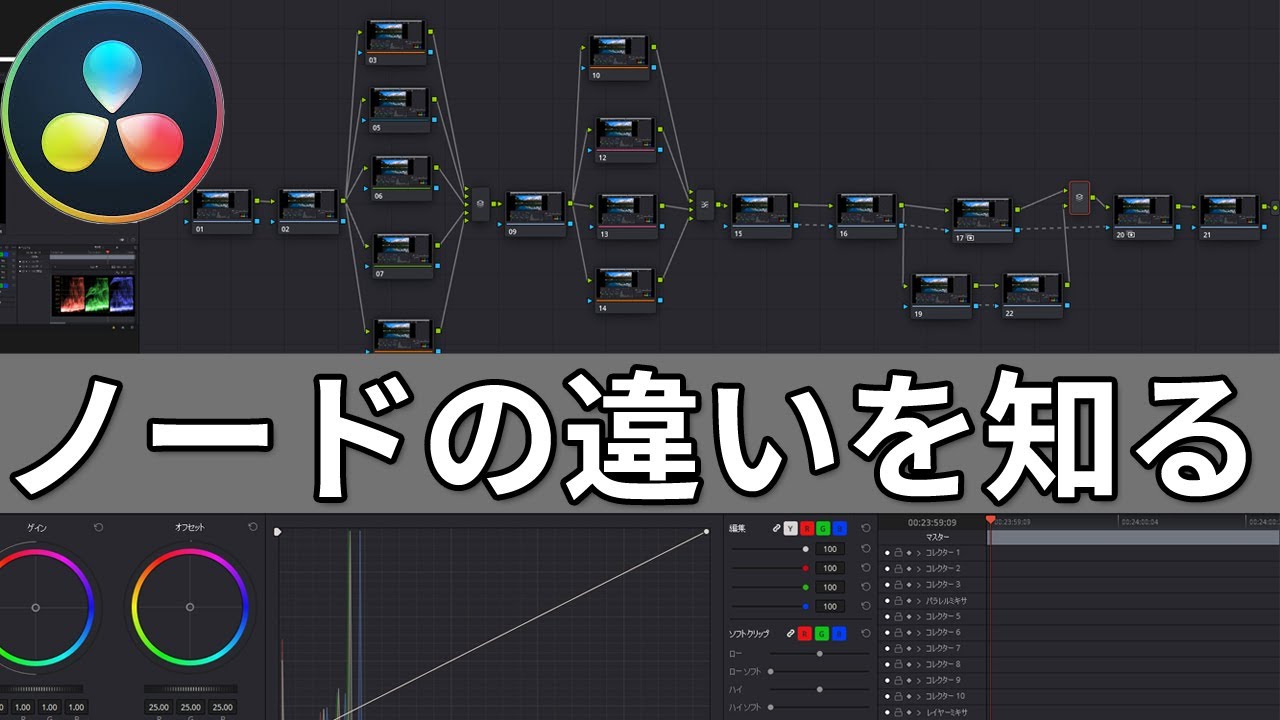 4タイプのノードの違い(カラー編）|カラーグレーディングはノード構成で決まる【Davinciの館 Vol.41】Davinci resolve 16