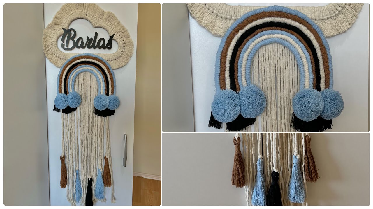 MAKROME İSİMLİ KAPI SÜSÜ YAPIMI / #DIY / Easy Macrame Door Ornament