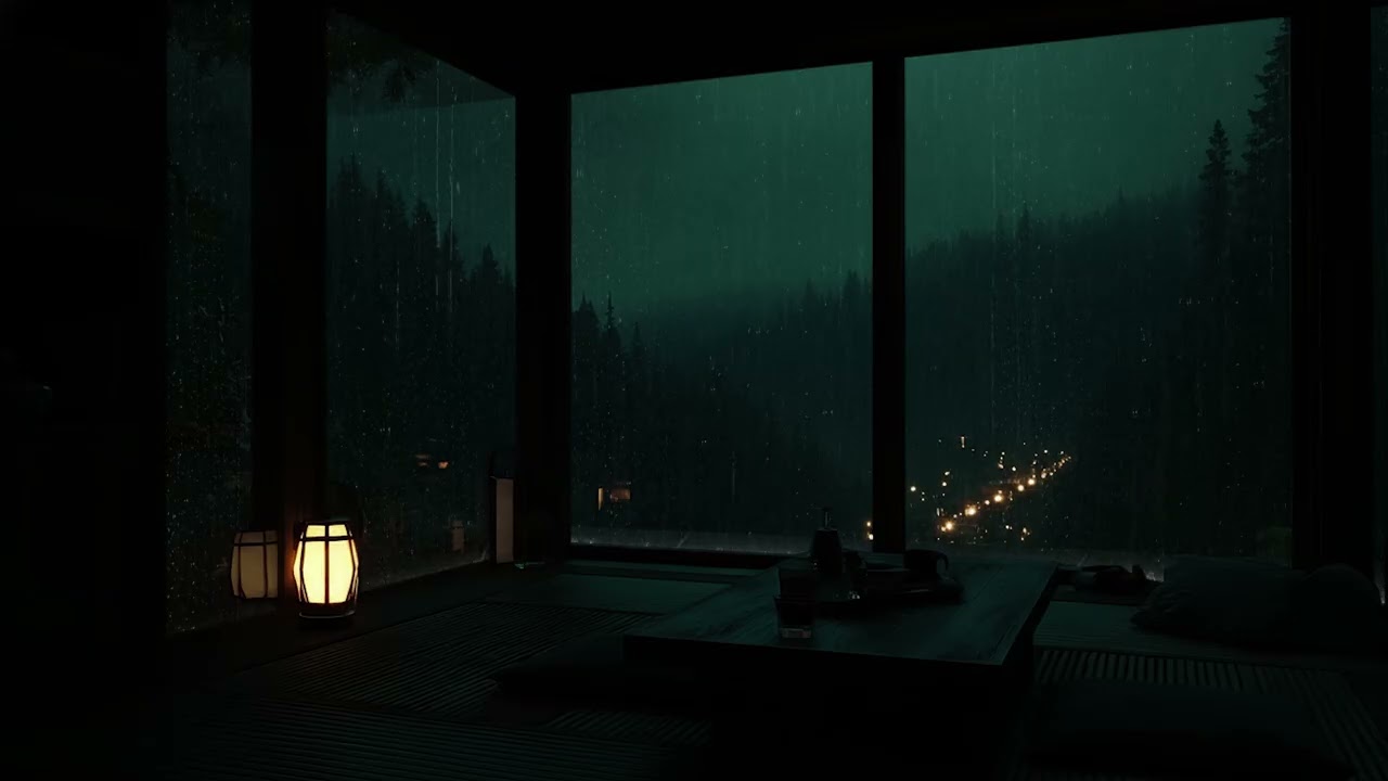 Peaceful Winter Night Rain 🌧 | Cozy Garden Ambience for Deep Sleep & Relaxation (No Ads)
