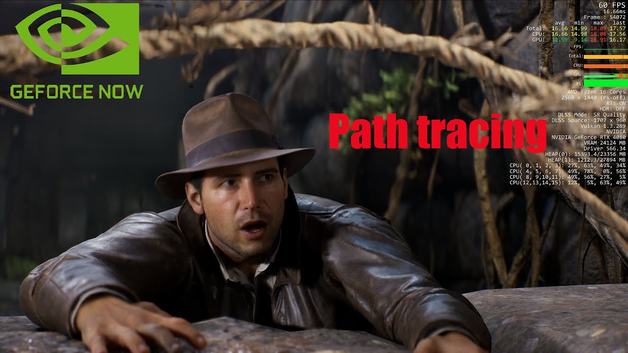 Indiana Jones and The Great Circle Path Tracing (Maxed Out on GeForce NOW Ultimate)