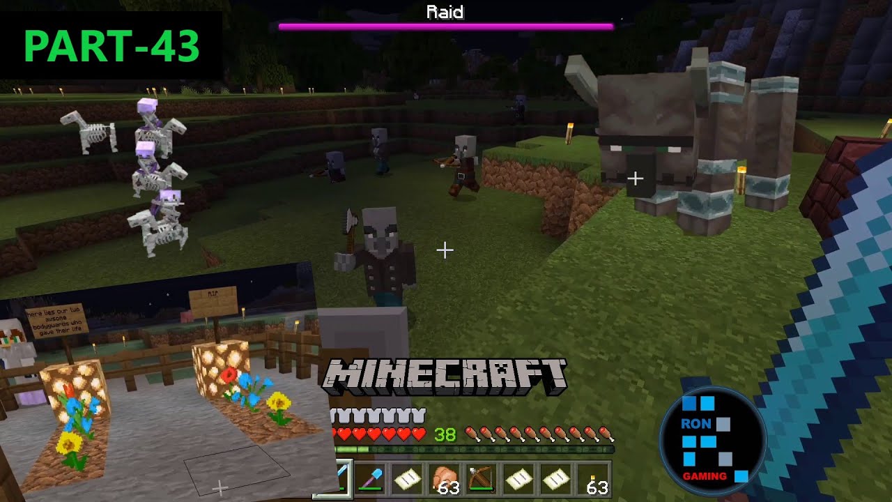 MINECRAFT GAMEPLAY | RAIDERS TRIED TO ATTACK OUR VILLAGE & WE LOST TWO IRON GOLEM#43