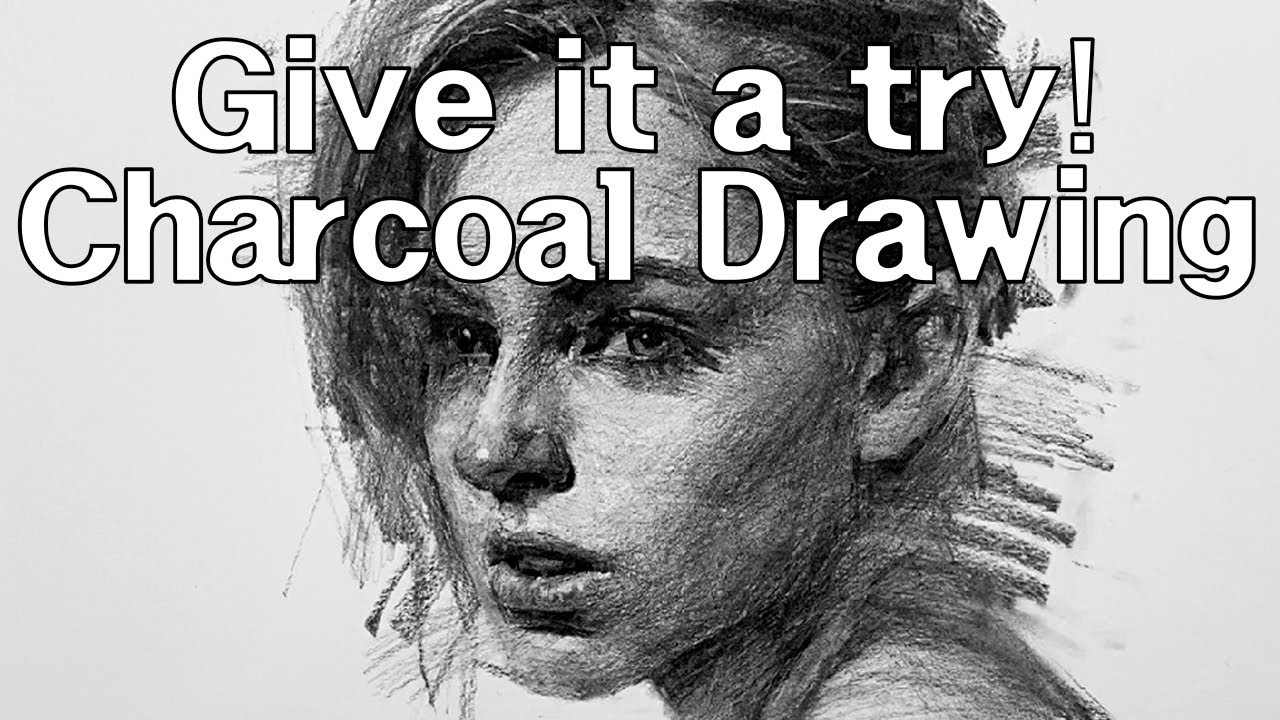 Give it a try! Charcoal Drawing. Portrait with charcoal, 1080HD