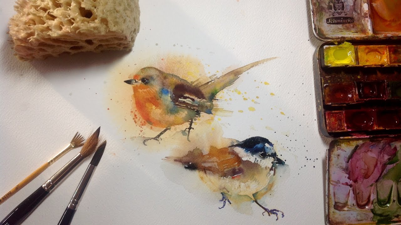 Birds / Watercolor Speed-drawing