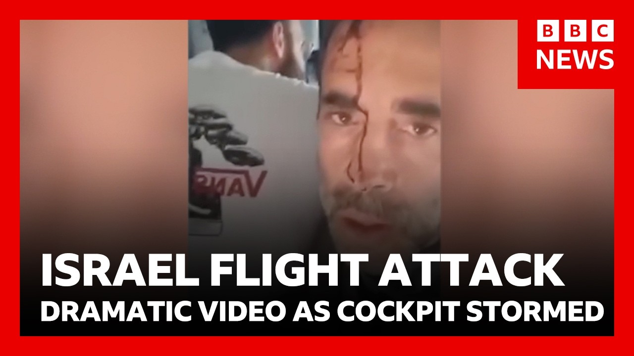 Israel flight attack: dramatic video of passengers tackling pilot &ldquo;trying to crash plane&rdquo; | BBC News
