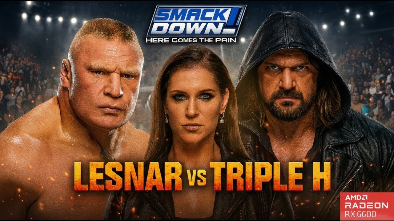 Brock Lesnar vs. Triple H W/Manager Stephanie McMahon | Single | WWE SmackDown!🔥🔥🔥