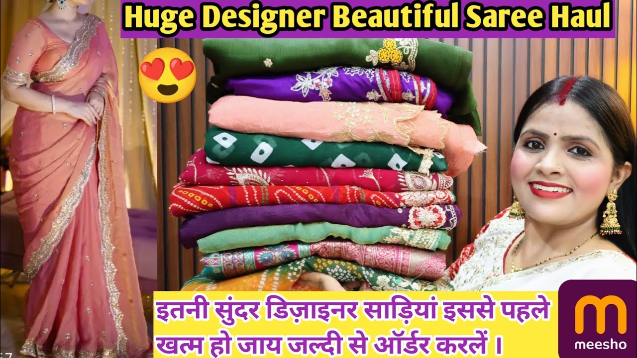 Meesho Huge Designer Karwa chauth Saree Haul/New Arrival Sarees/Festive wear/Meesho haul