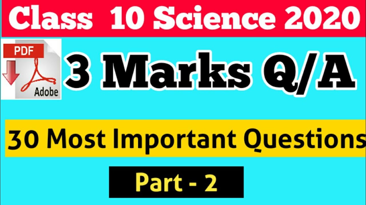 Cbse Class 10 Science Important Questions 2020|Most important Questions science class 10 2020|part 2