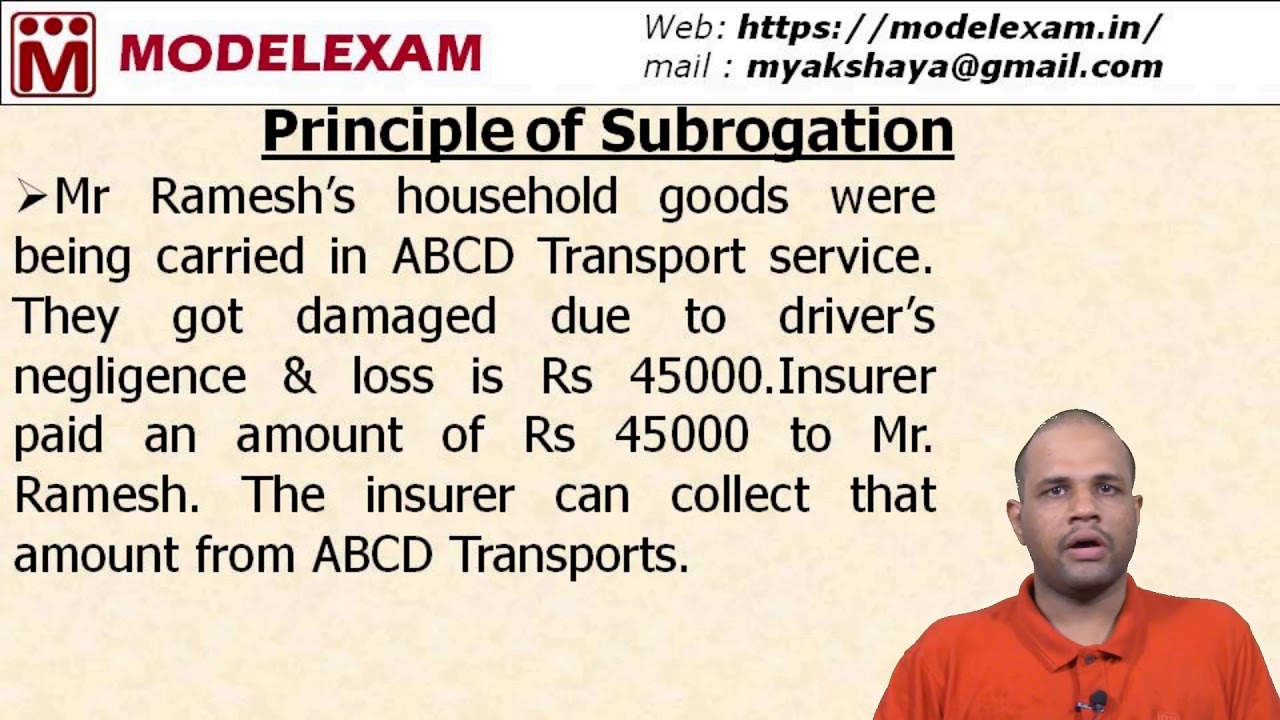 Insurance - Principles of Subrogation