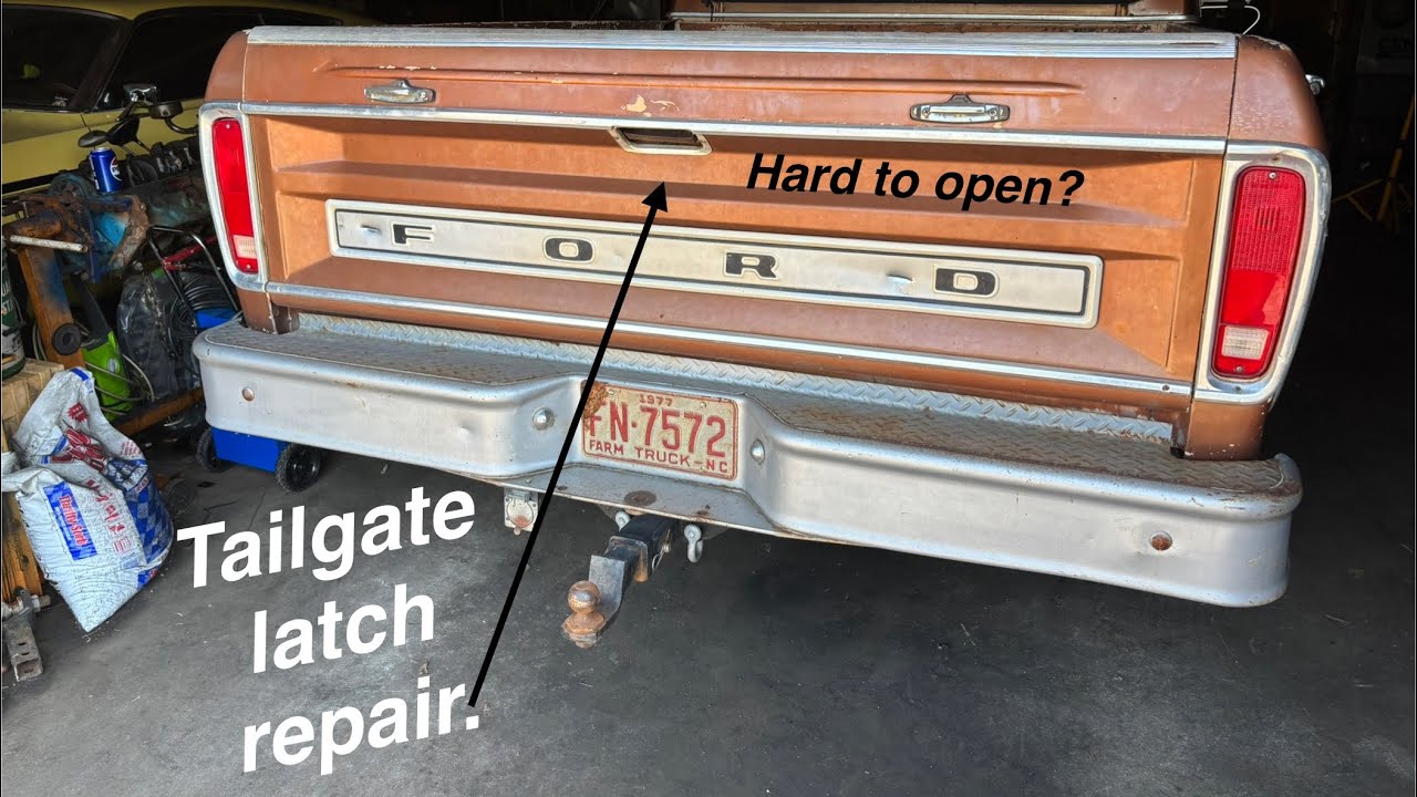 1970’s ford truck tailgate latch repair-(how to fix hard to open tailgate).