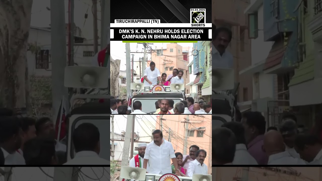 State Minister & DMK Candidate K. N. Nehru holds election campaigns ahead of Tamil Nadu polls