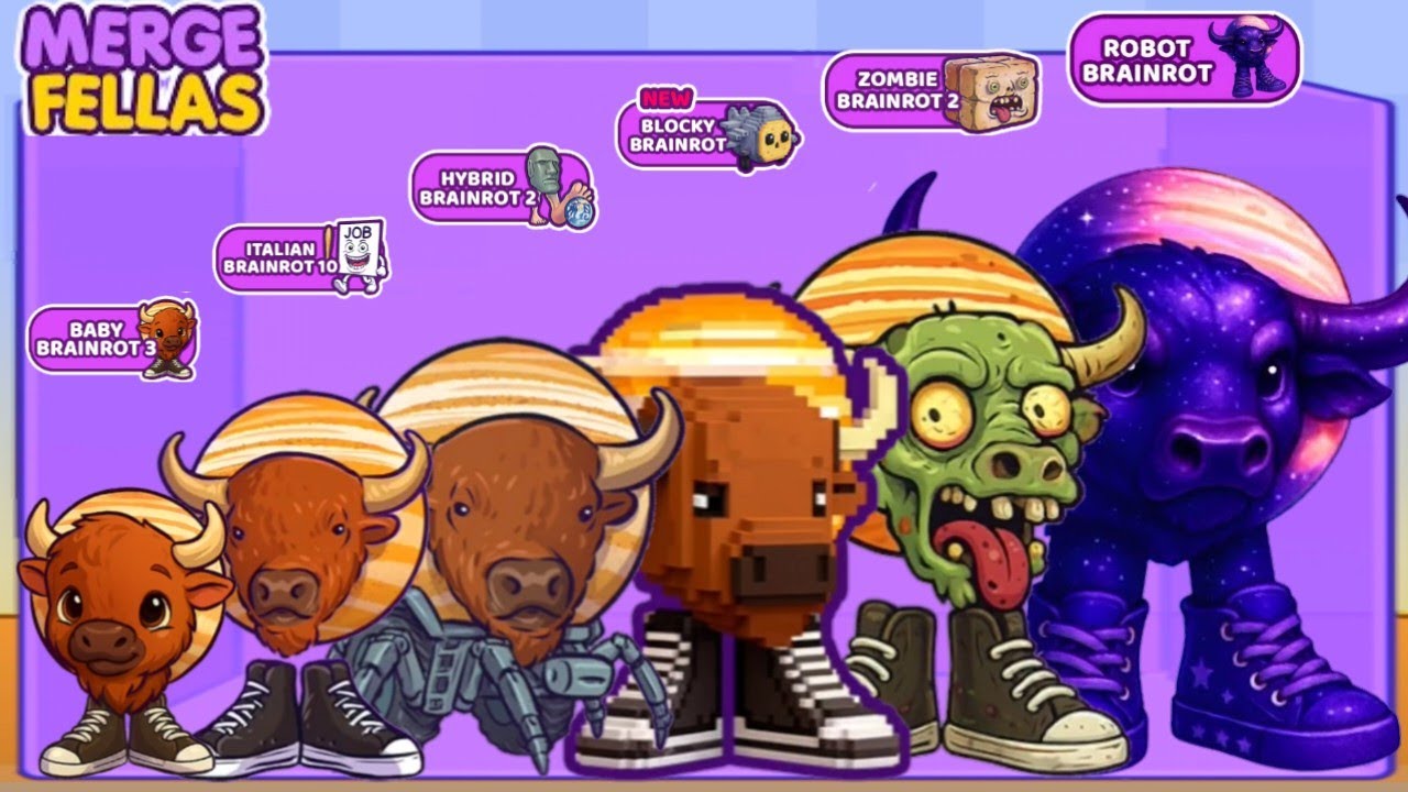Merge Fellas BOSS + BOSS ⁉️ BLOCKY BRAINROT, Zombie 2, Hybird 2, Brainrot 10, Baby 3 - New Update