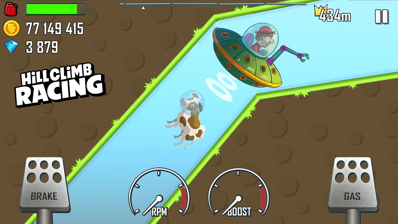 Hill Climb Racing 1 - New Vehicle UFO Walkthrough Game Android GamePlay
