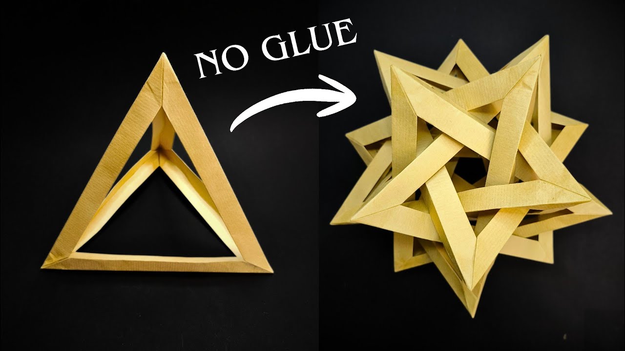 Paper Interlocking Pentagonal Star (No Glue) 🌟 Tutorial by Thomas Hull