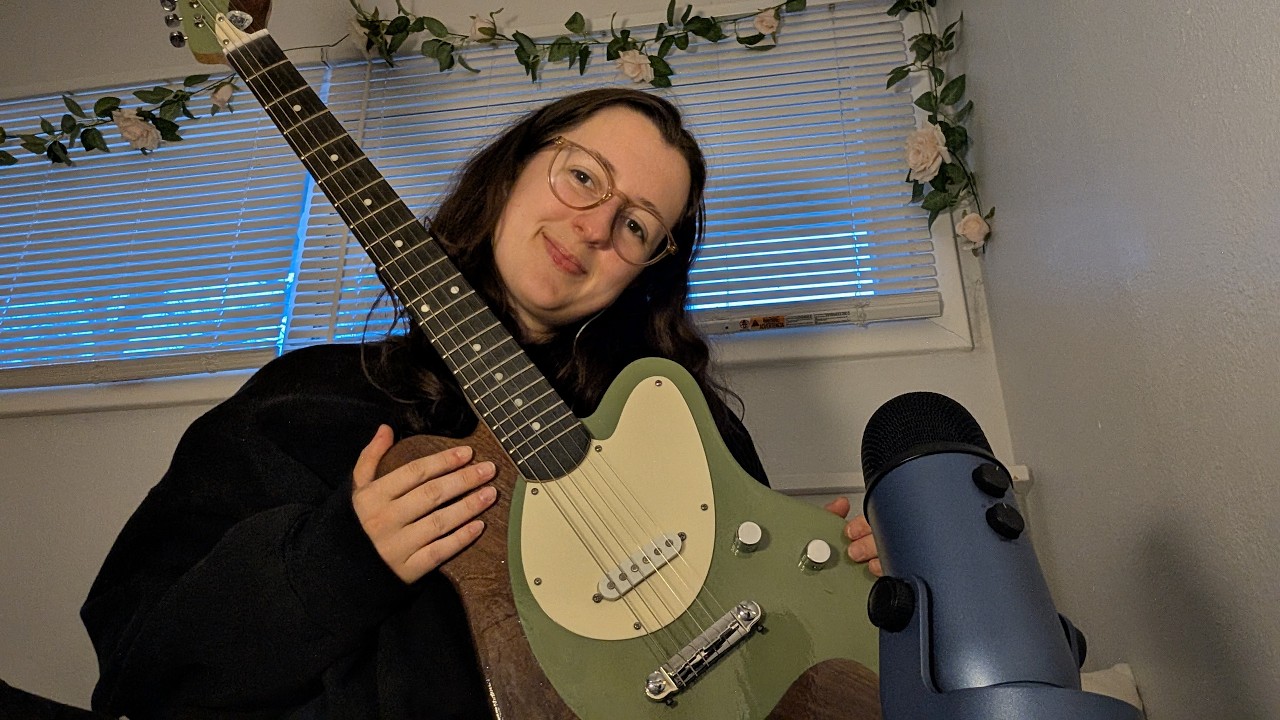 asmr show & tell with the electric guitar i built! 🎸