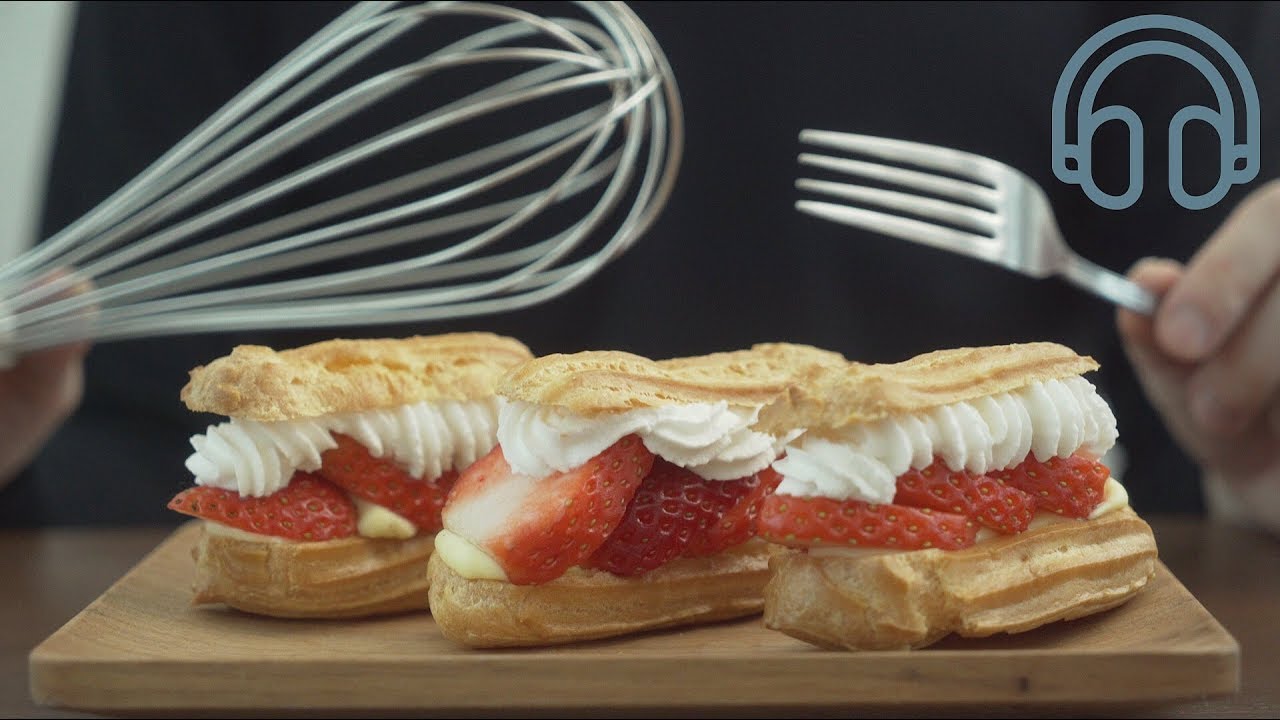 ASMR 딸기 에클레어 : strawberry eclair