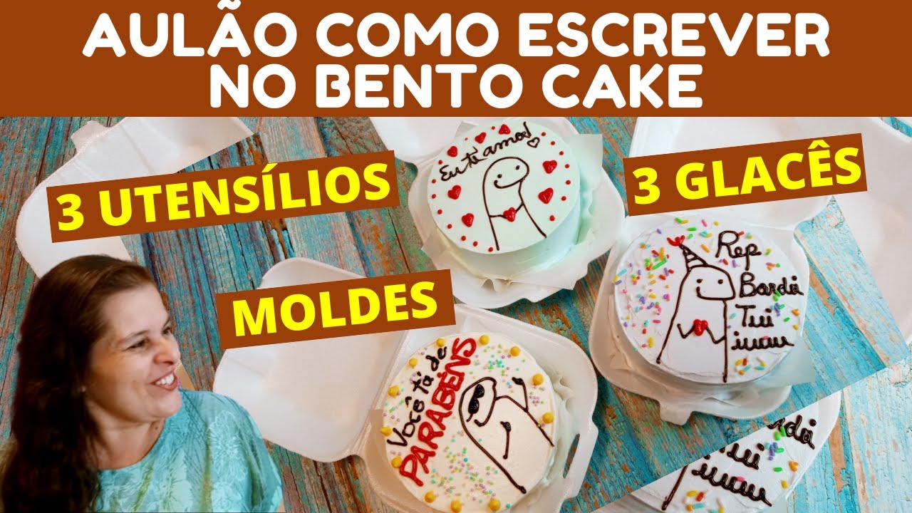 AULÃO: COMO ESCREVER NO BÊNTO CAKE/ COMO FAZER MEME FLORK/ 3 GLACÊS/ MOLDES PARA BAIXAR
