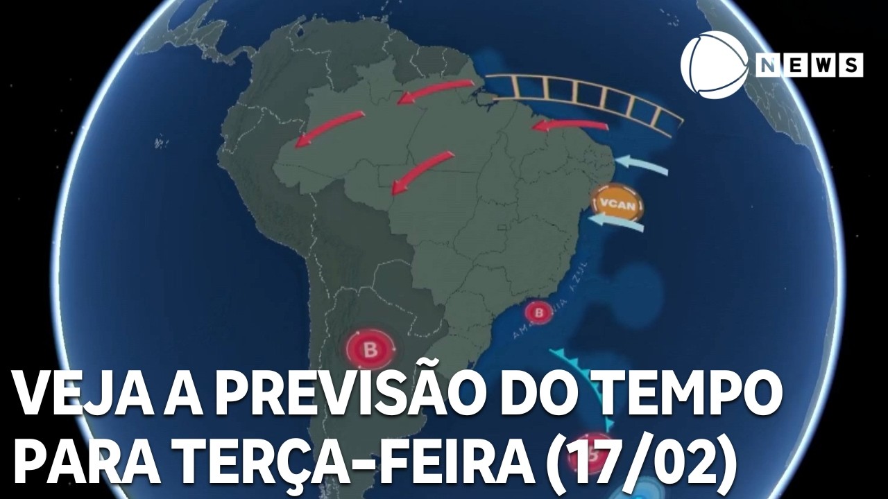 Veja a previsão do tempo para todo o país nesta terça (17/02)
