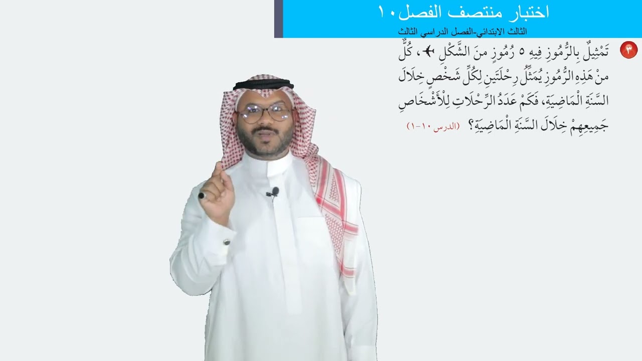 اختبار منتصف الفصل ١٠  -   الثالث الابتدائي   -  الفصل الدراسي الثالث